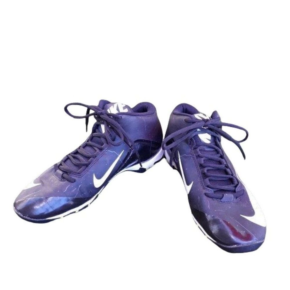 Nike‎ 2725236 002 Football Cleats Alpha Shark 2 Paint Splatter Black White Sz 9